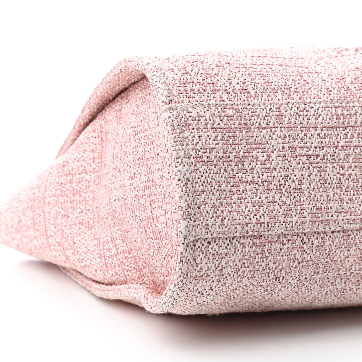 Straw Lurex Small Deauville Tote Pink