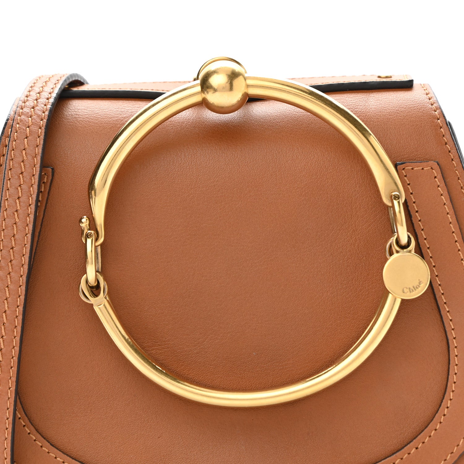 Chloe Calfskin Suede Small Nile Bracelet Bag Caramel 8 of 11