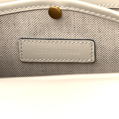 Gucci Boarded Dyana Lux Calfskin Web Small Bamboo 1947 Top Handle Bag Mystic White 7 of 9
