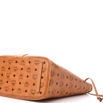 MCM Visetos Medium Liz Reversible Shopper Tote Cognac 8 of 19