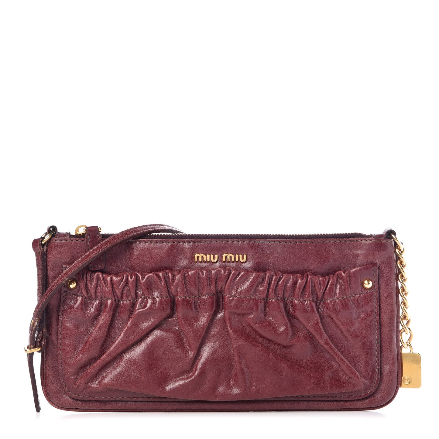 Nappa Lock Pocket Clutch Burgundy