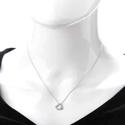 Tiffany Sterling Silver 11mm Elsa Peretti Open Heart Pendant Necklace 2 of 4