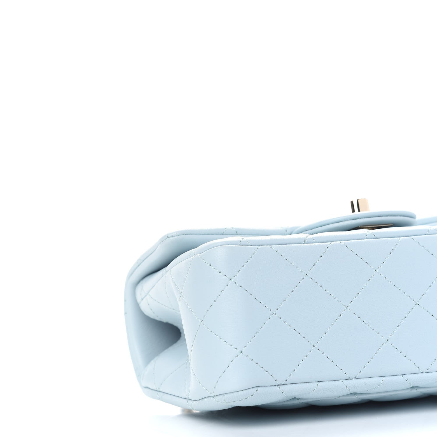 Chanel Lambskin Quilted Mini Top Handle Rectangular Flap Light Blue 7 of 8