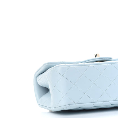 Chanel Lambskin Quilted Mini Top Handle Rectangular Flap Light Blue 7 of 8