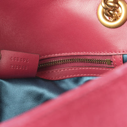 Gucci Velvet Matelasse Blind for Love Embroidered Medium GG Marmont Shoulder Bag Light Raspberry Rose Multicolor 9 of 10