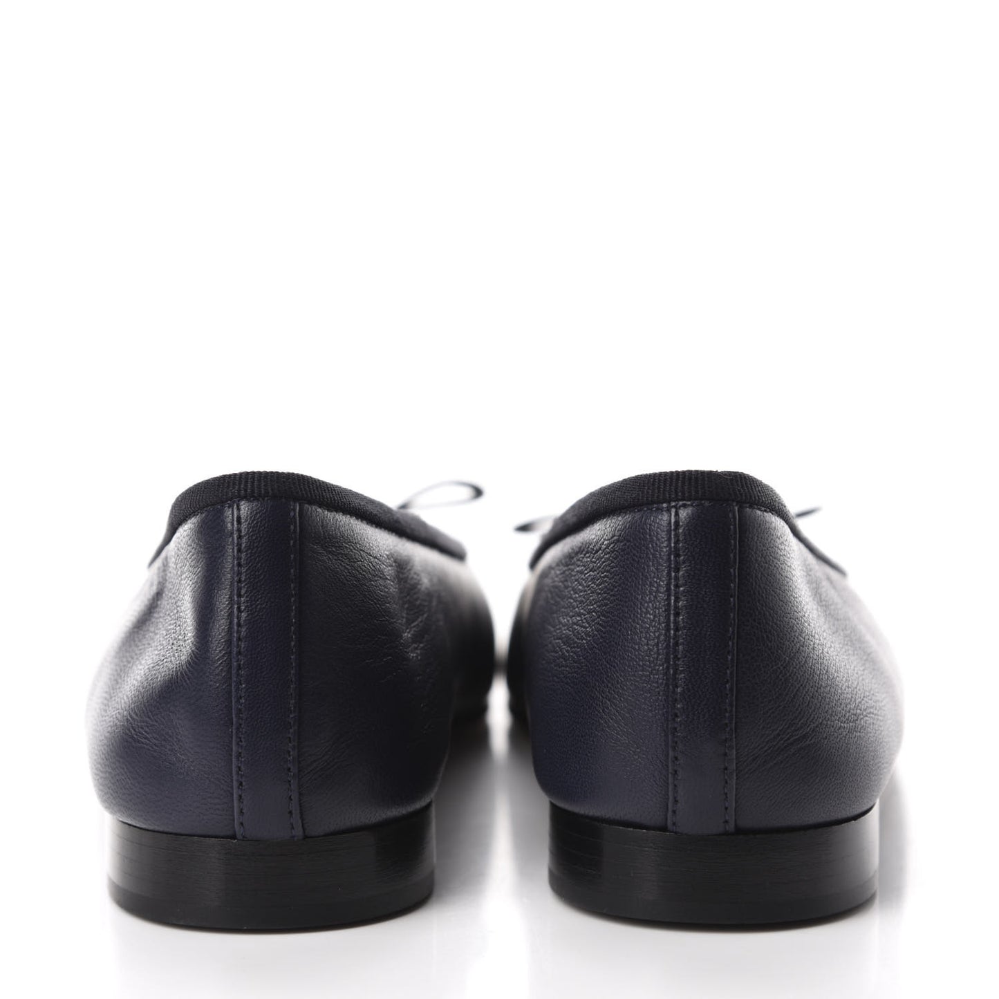 Lambskin Cap Toe Ballerina Flats 36 Navy