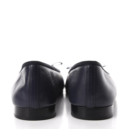 Chanel Lambskin Cap Toe Ballerina Flats 36 Navy 5 of 10