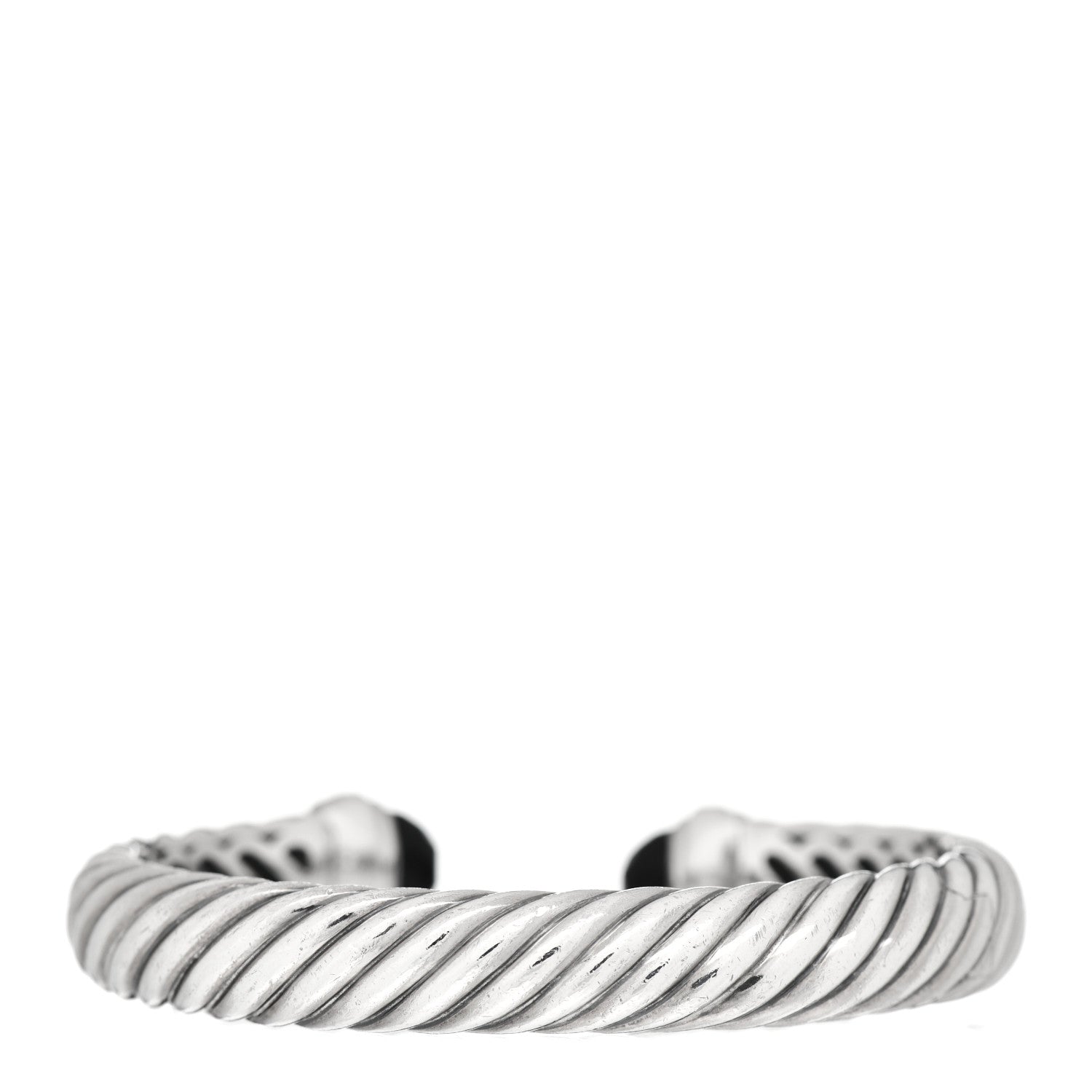 David Yurman Sterling Silver Diamond Black Onyx 10mm Waverly Bracelet 3 of 4