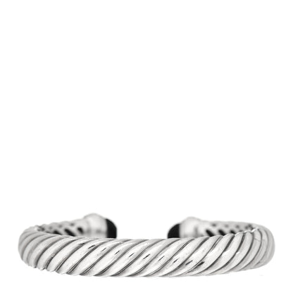 David Yurman Sterling Silver Diamond Black Onyx 10mm Waverly Bracelet 3 of 4