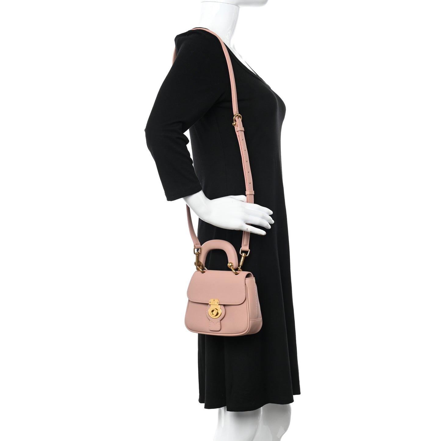 Trench Calfskin Mini DK88 Top Handle Bag Light Pink