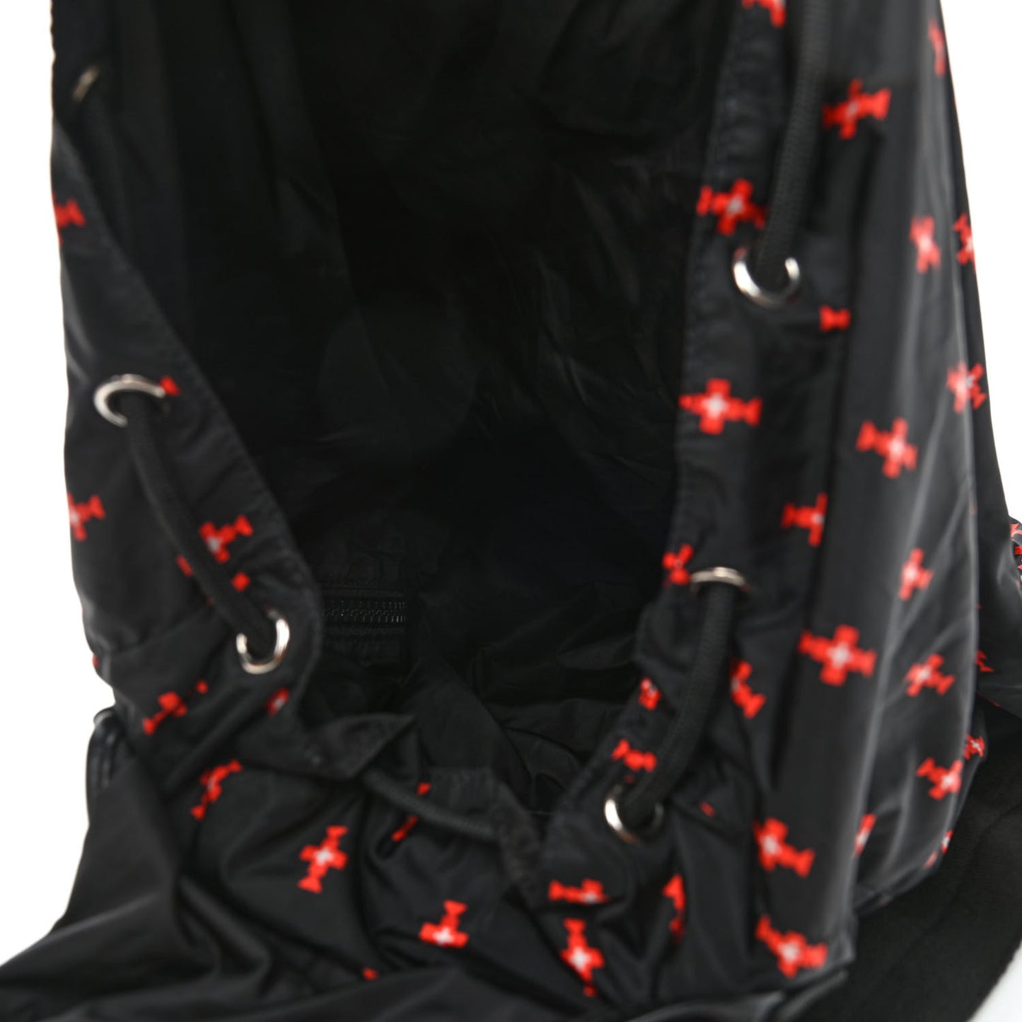 Nylon Totem Printed Backpack Black