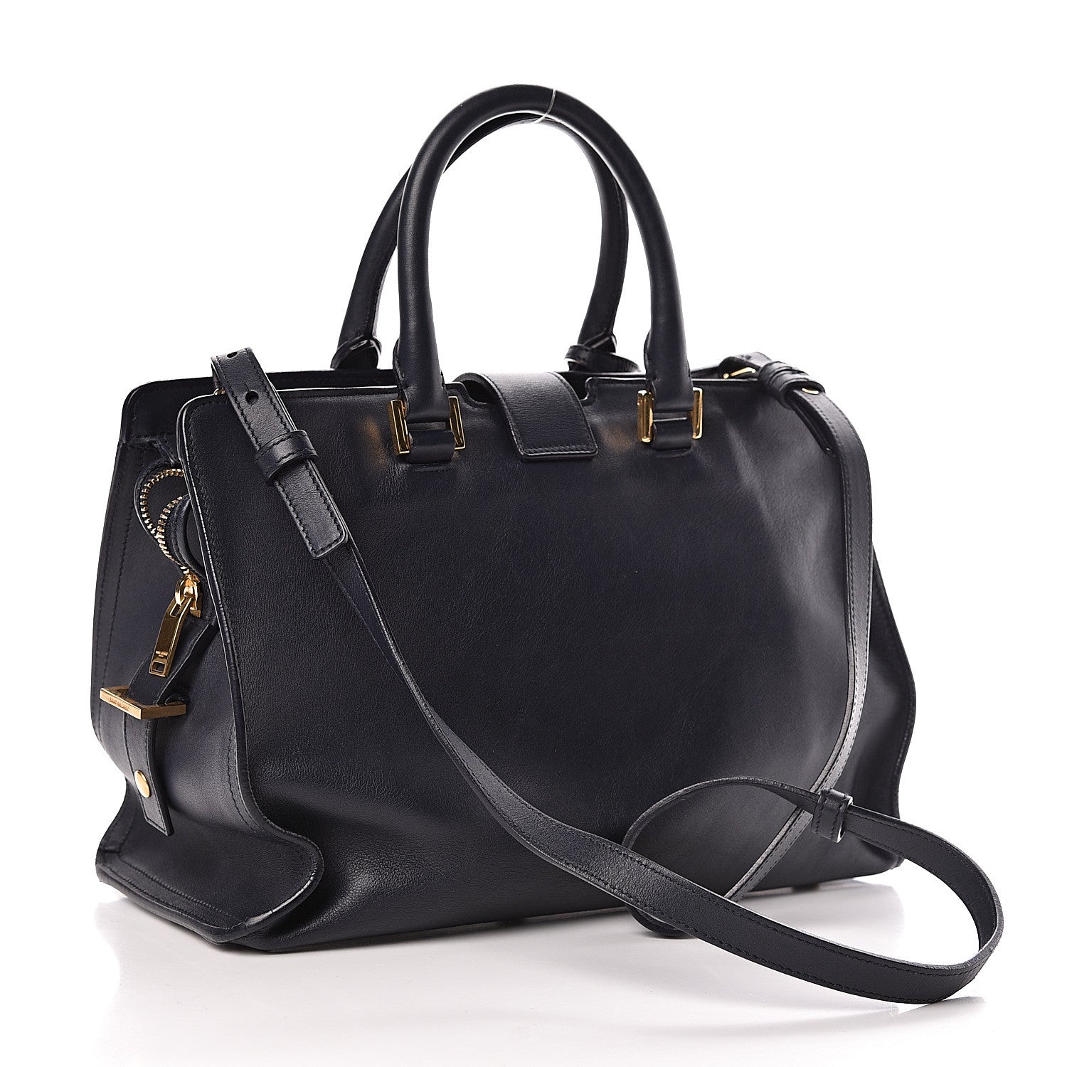 Saint Laurent Smooth Calfskin Small Monogram Cabas Navy 4 of 11