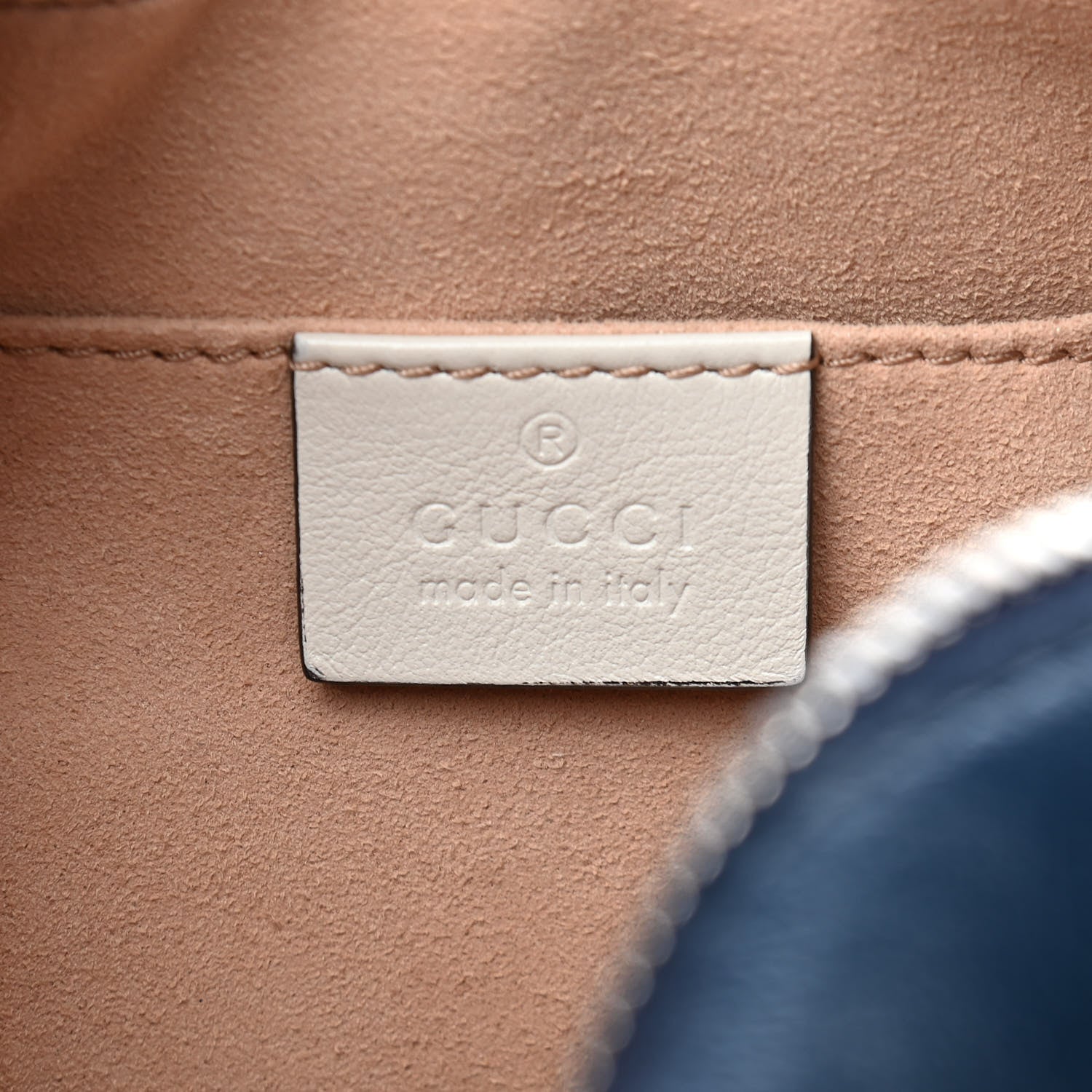 Gucci Vintage Effect Calfskin Matelasse Diagonal Small Torchon GG Marmont Chain Shoulder Bag Blue Agata Mystic White 6 of 9