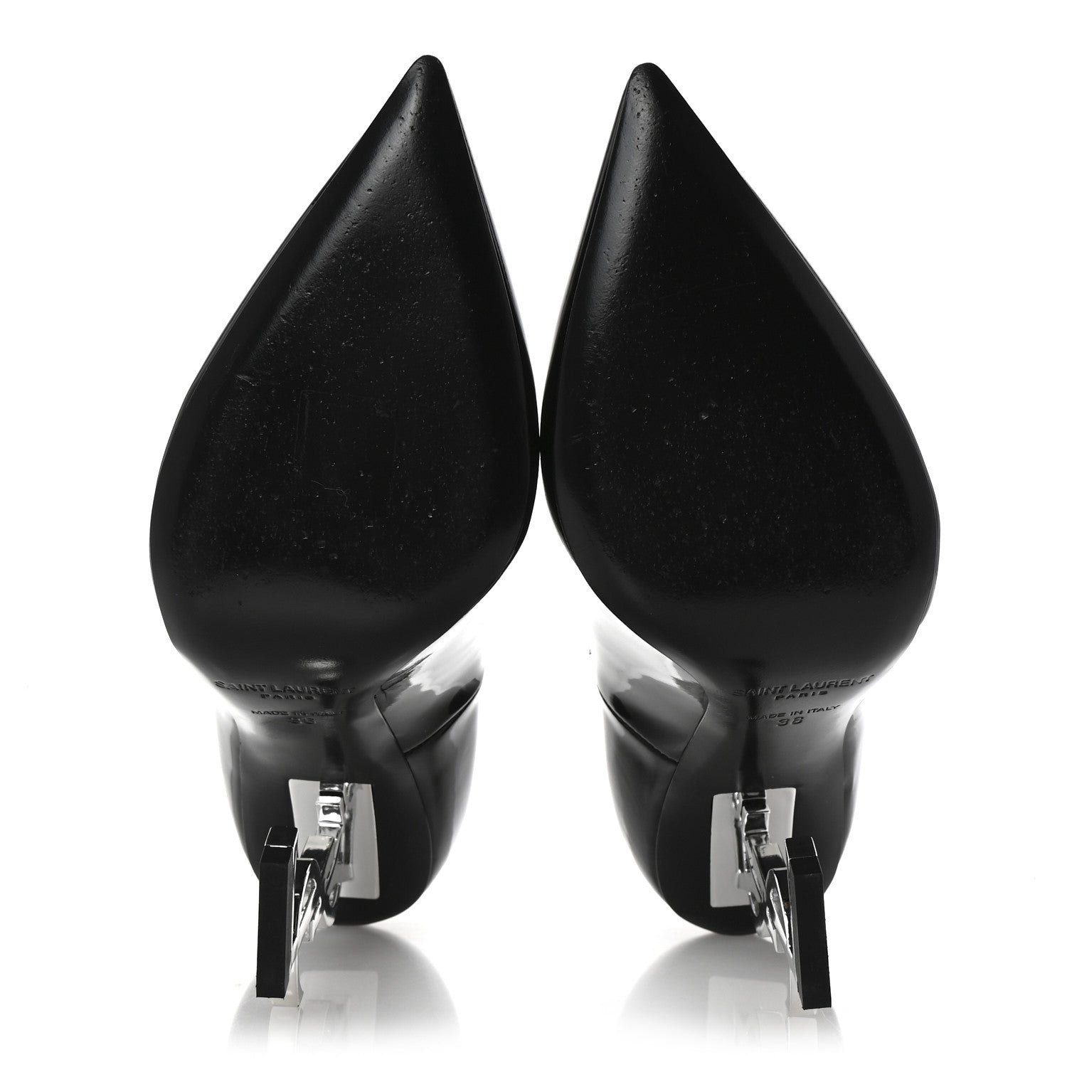 Saint Laurent Patent Opyum 110 Pumps 36 Black Silver 6 of 9
