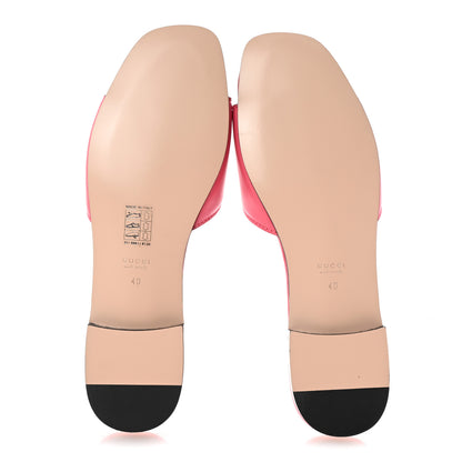 Gucci Cosmos Softy Calfskin Interlocking G Cut Out Slide Sandals 40 Rhodamine Pink 6 of 9
