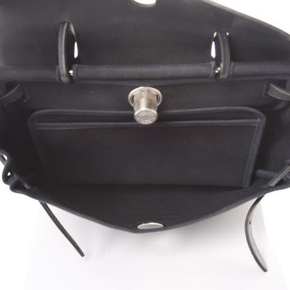 Hermes Toile Vache Calfskin Herbag 30 PM Black 6 of 25