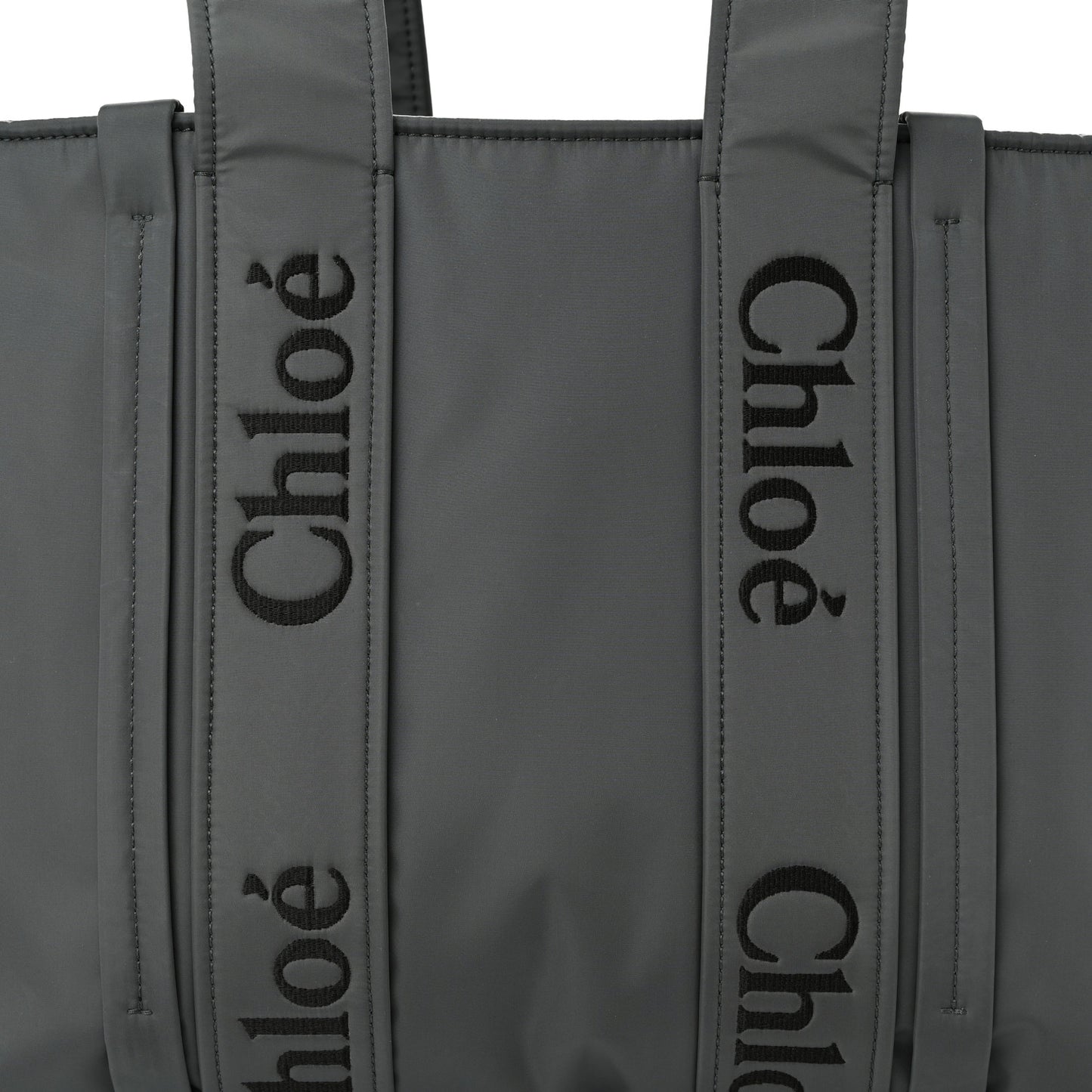 Recycled Nylon Medium Woody Ribbon Tote Elephant Grey