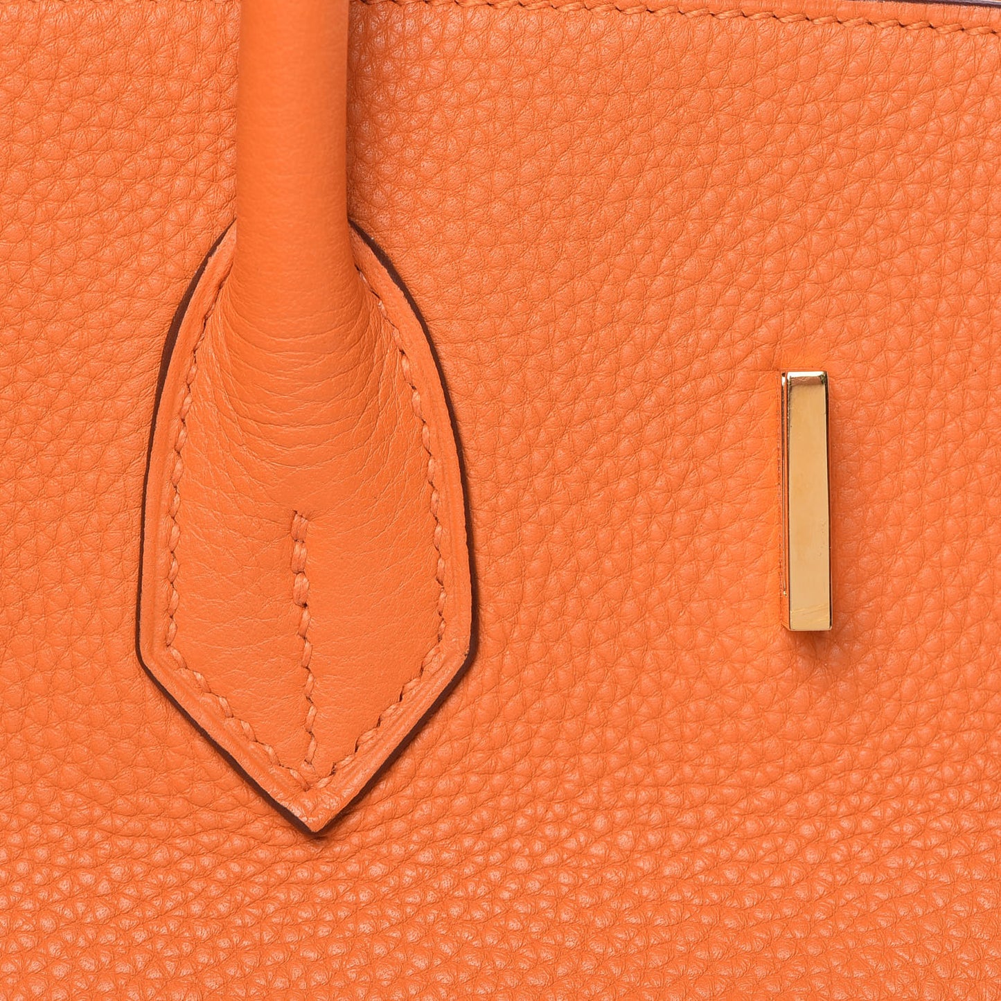 Taurillon Clemence Birkin 35 Orange