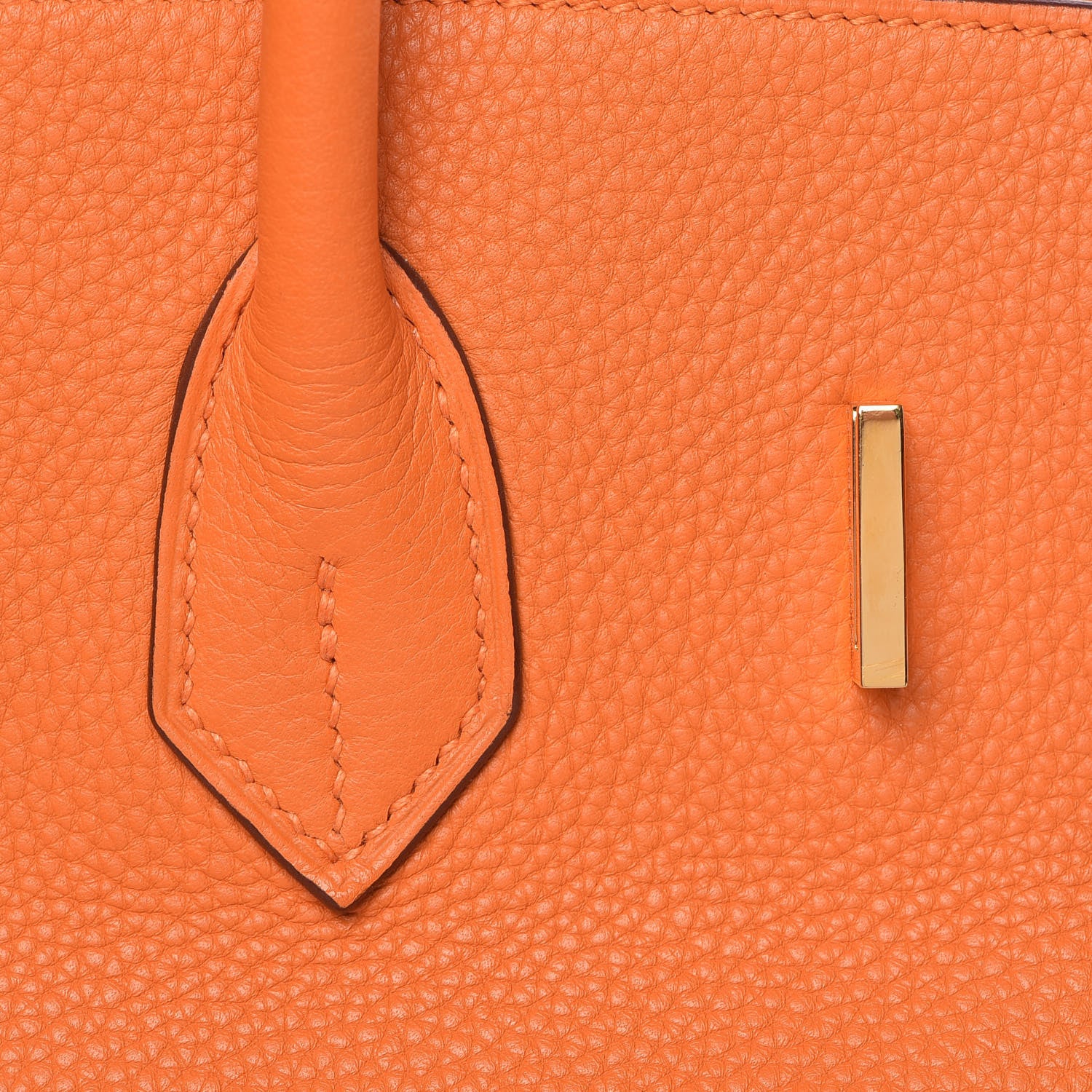 Hermes Taurillon Clemence Birkin 35 Orange 17 of 41