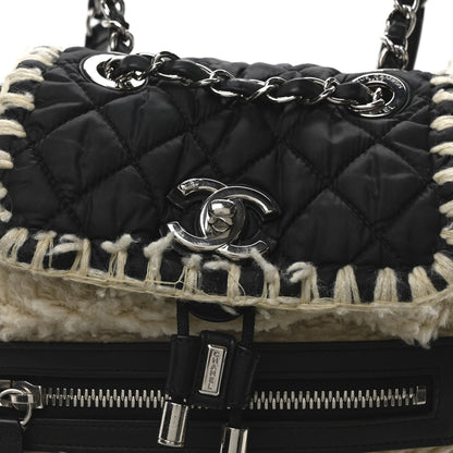 Chanel Wool Nylon Quilted Coco Neige Backpack Black Ecru 8 of 10
