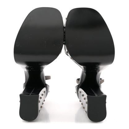 Louis Vuitton Calfskin Studded Fame Platform Sandals 37 Black 7 of 12