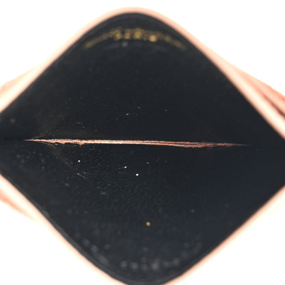 Saint Laurent Grain De Poudre Matelasse Chevron Monogram Credit Card Case Pale Pink 5 of 10