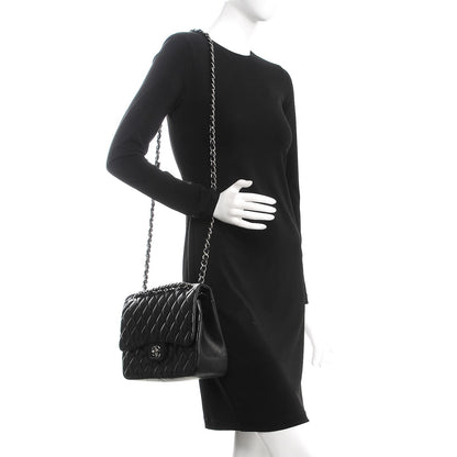 Chanel Lambskin Quilted Jumbo Double Flap Black 2 of 15