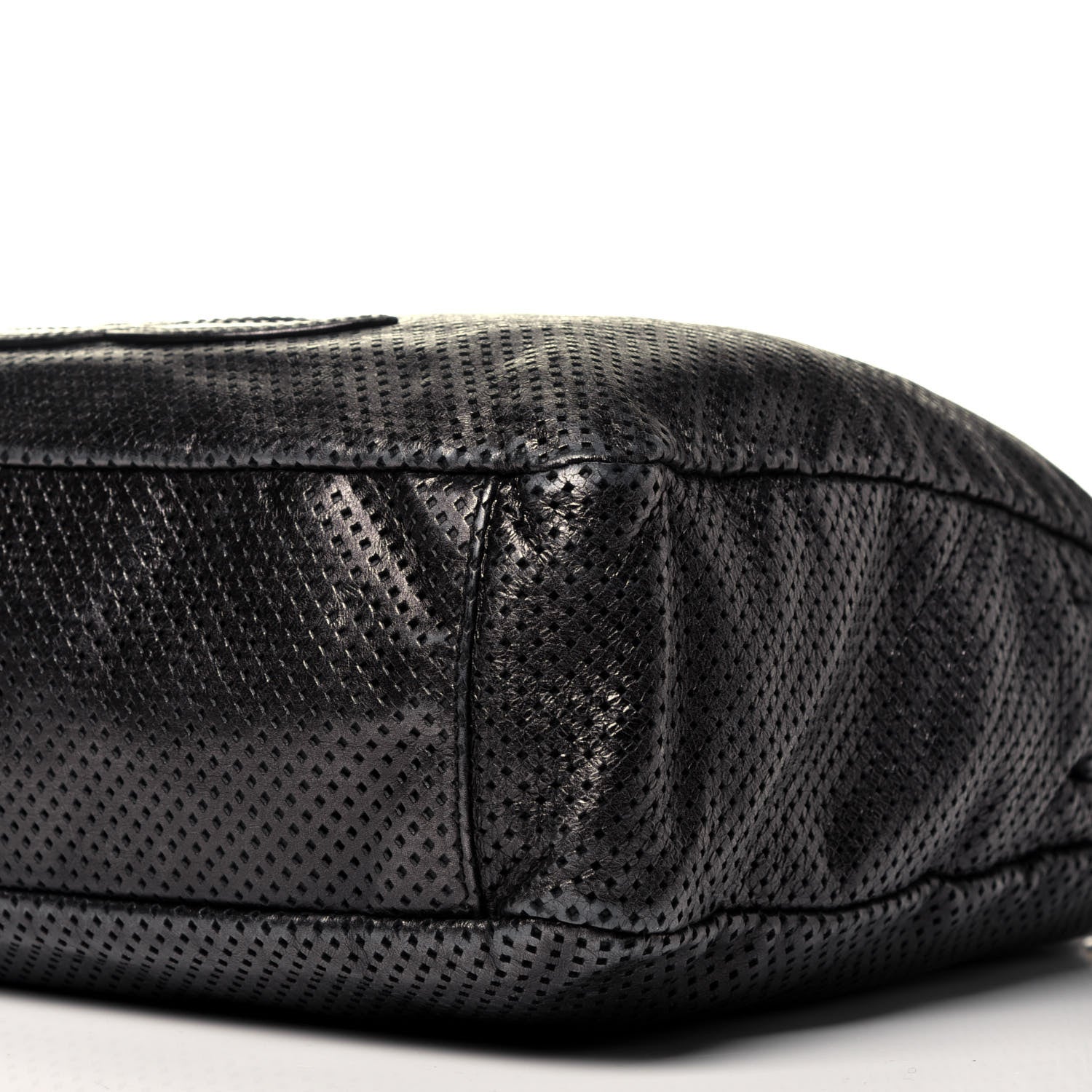 Chanel Glazed Calfskin Perforated Medium Rodeo Drive Tote Black 9 of 9