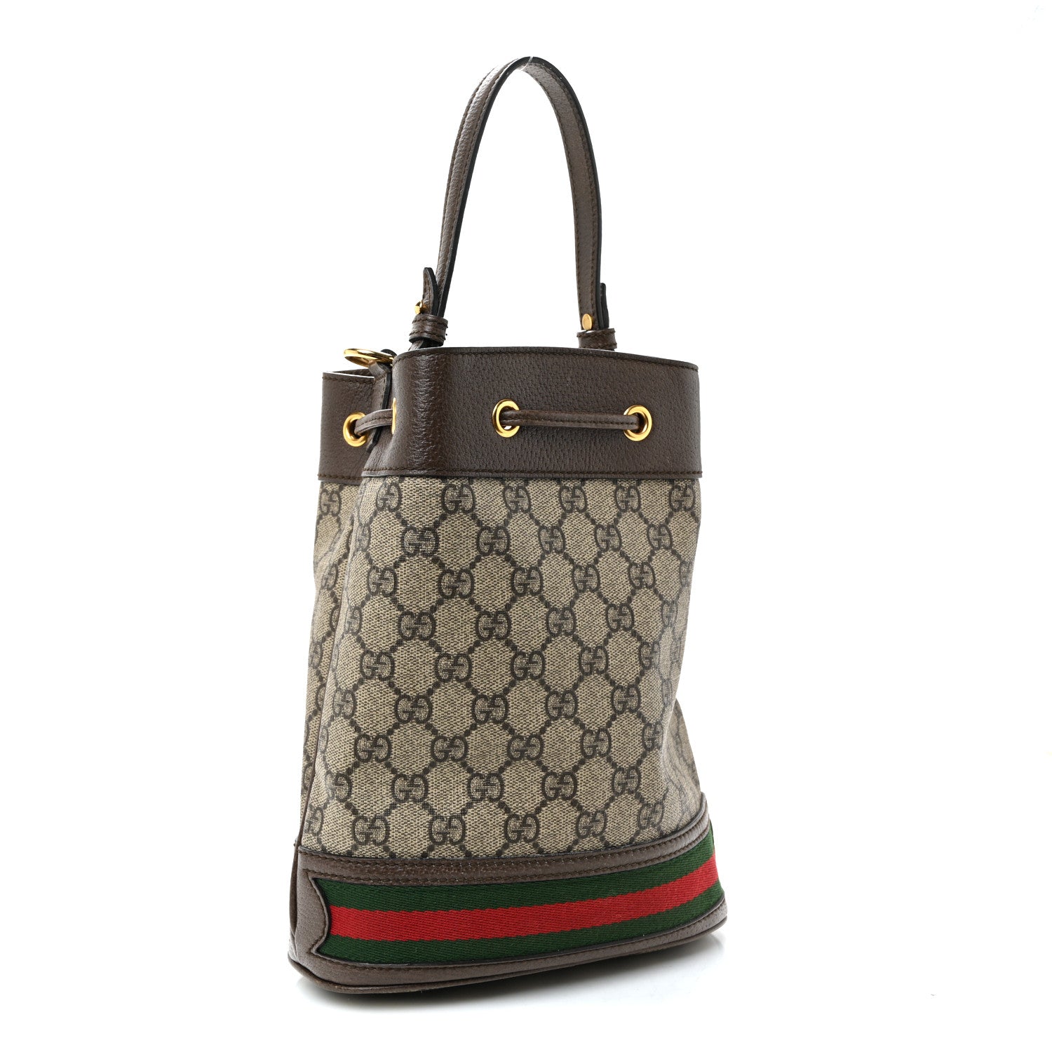 Gucci GG Supreme Monogram Web Small Ophidia Bucket Bag Brown 3 of 11