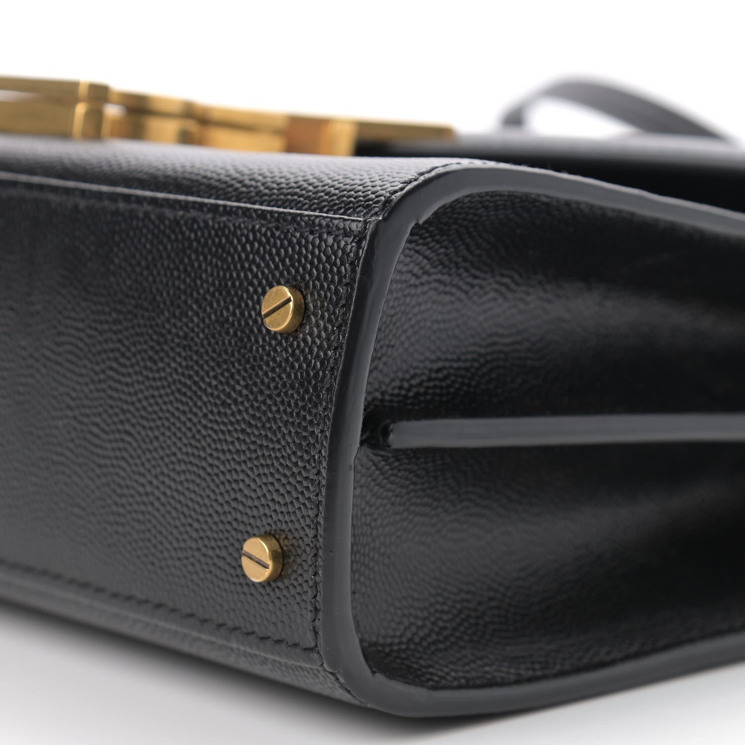 Saint Laurent Grain de Poudre Mini Classic Monogram Cassandra Top Handle Black 8 of 8
