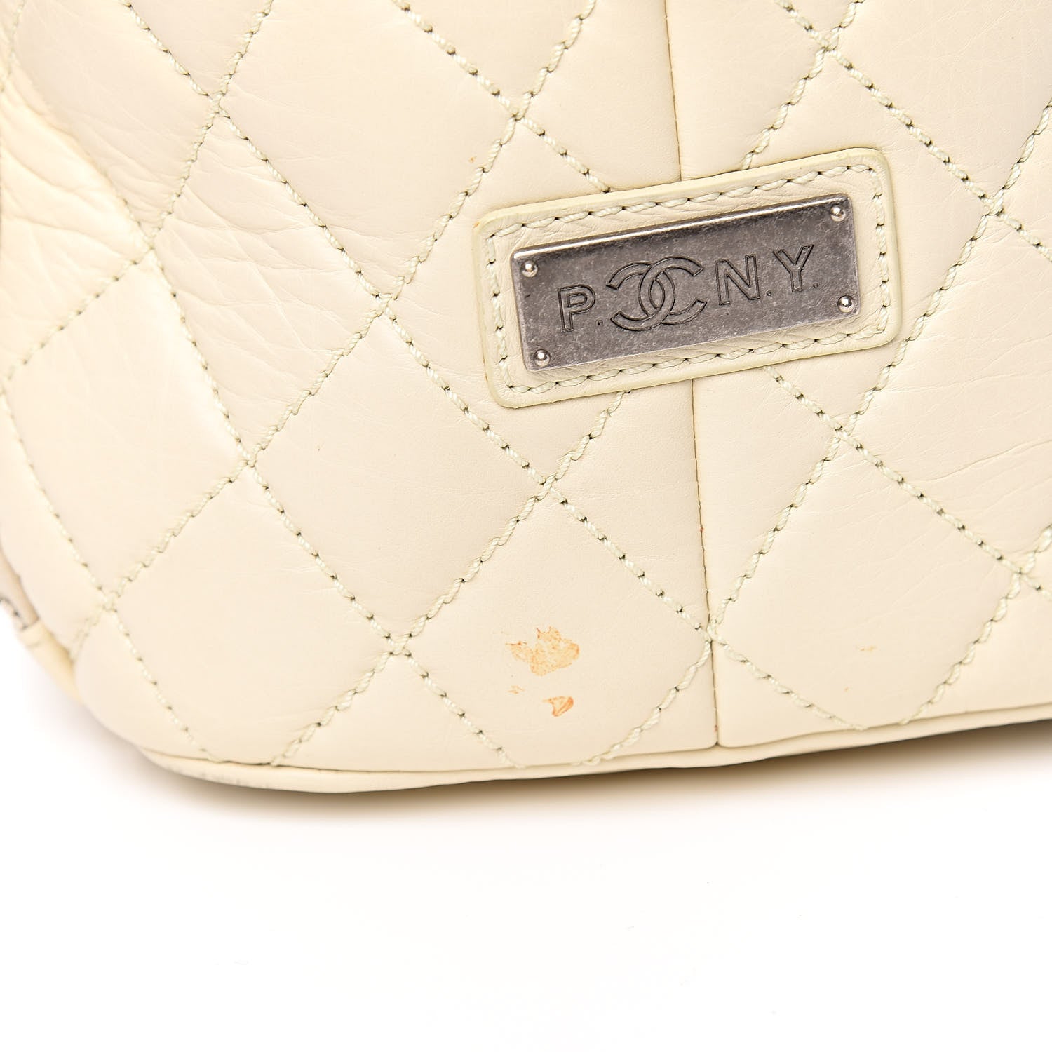 Chanel Distressed Lambskin Quilted Paris New York PNY Medium Travel Bag Ivory 17 of 20