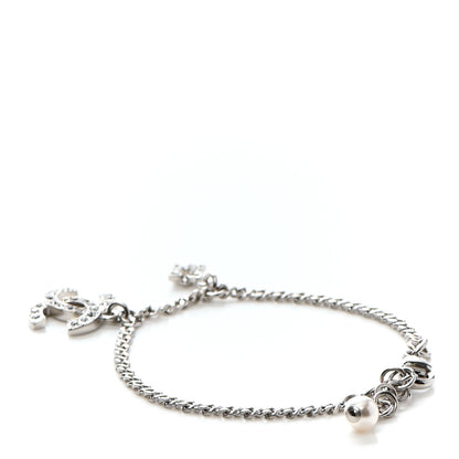 Chanel Crystal Pearl CC Bracelet Silver 3 of 5