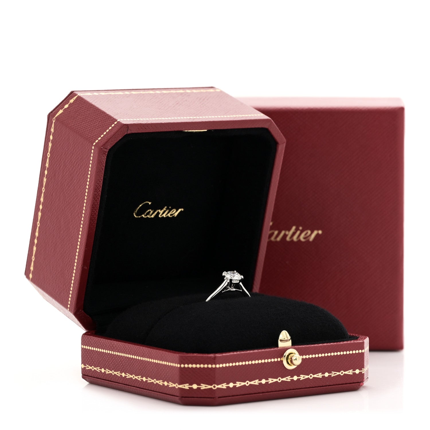 Cartier Platinum Diamond .80ct Solitaire 1895 Engagement Ring 6 of 6