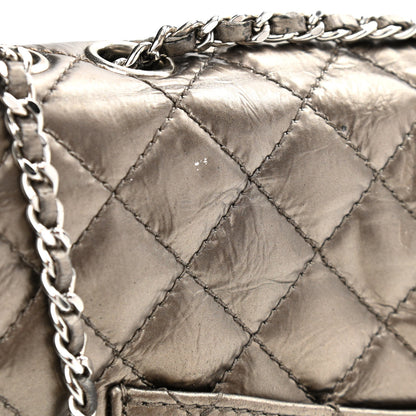 Chanel Metallic Crackled Calfskin Medium Clam's Pocket Flap Dark Silver 13 of 13