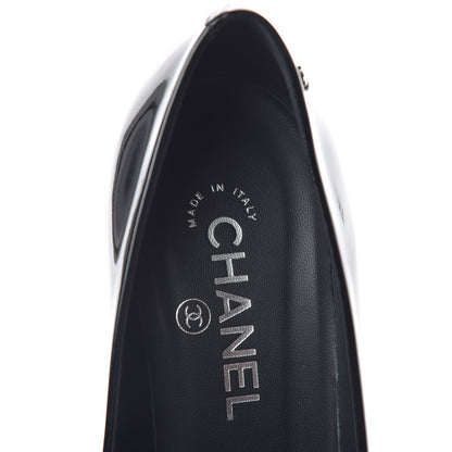 Chanel Patent Calfskin Cap Toe CC Pearl Pumps 36.5 Black 9 of 11
