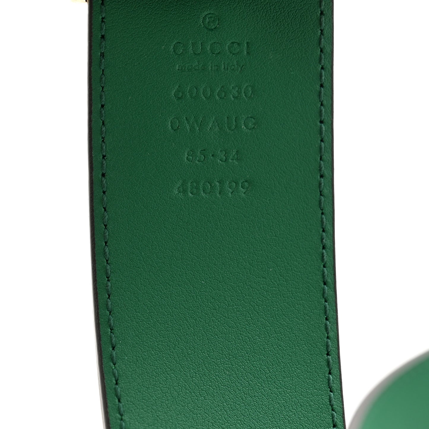Calfskin Ceramic Glass Double G 40mm Belt 85 34 Emerald Multicolor