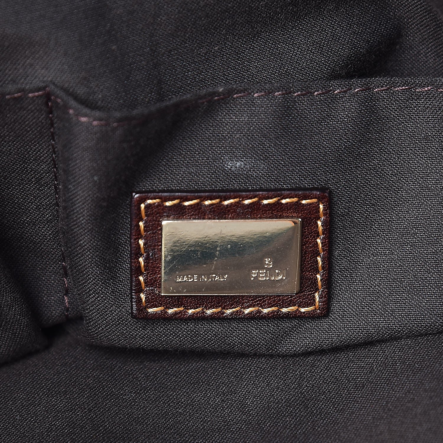 Fendi Canvas Zucca Zucchino Spalmati Large B Mix Tote Teal Tobacco 6 of 11