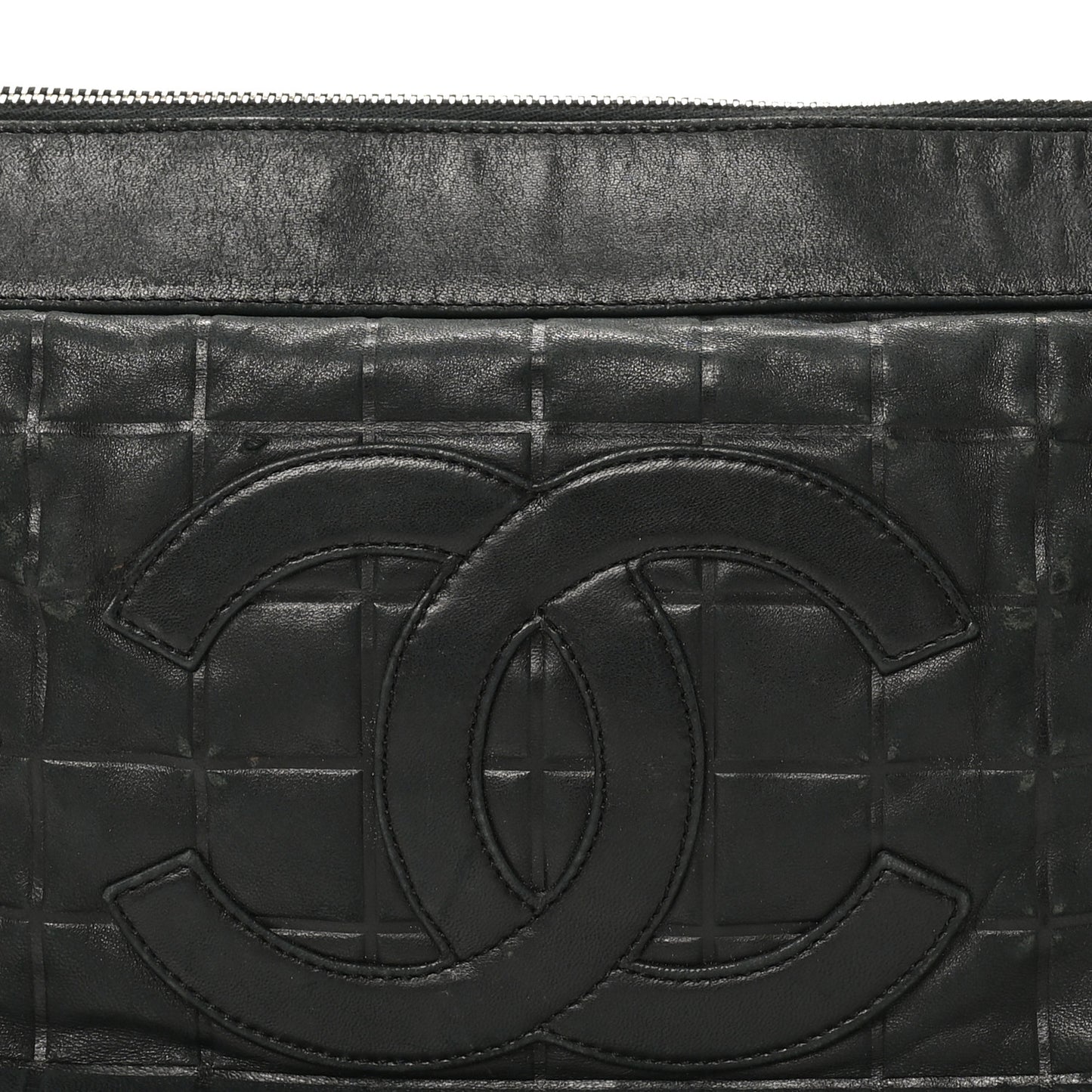 Lambskin Quilted Medium Chocolate Bar Shoulder Bag Black