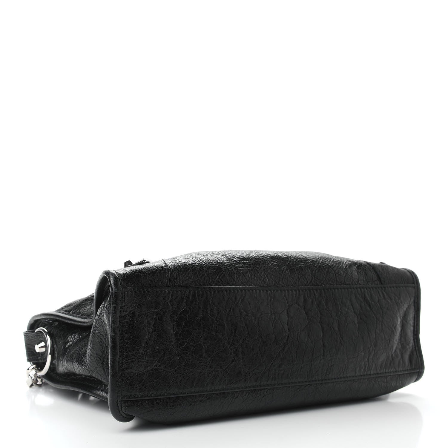 Balenciaga Agneau Classic Silver Hardware S City Logo Strap Black White 4 of 8