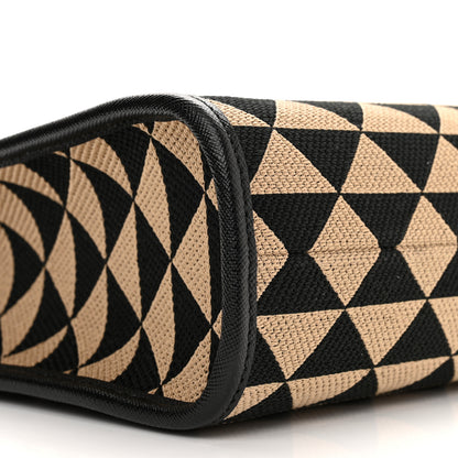 Prada Jacquard Saffiano Triangolo Symbole Embroidered Small Tote Black Corda 8 of 9