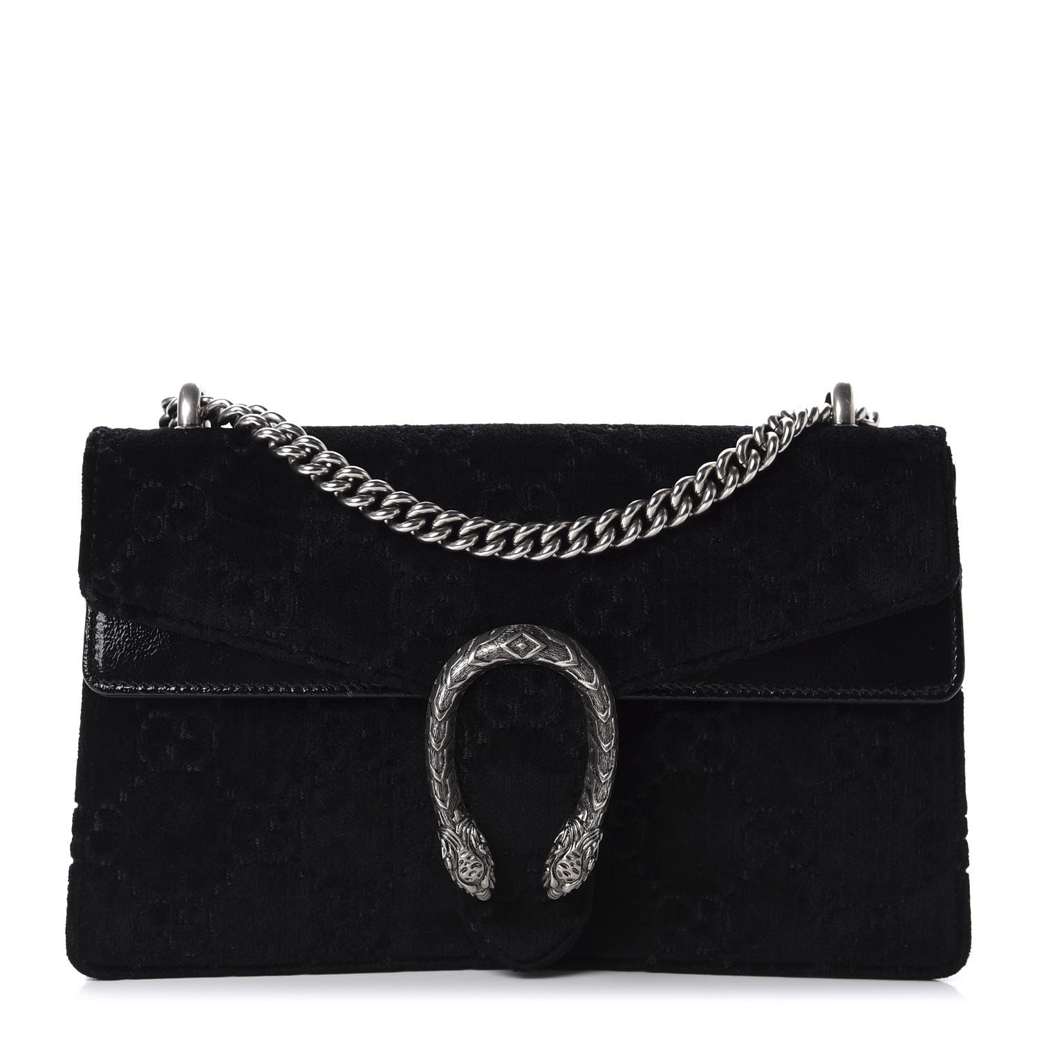 Gucci Velvet GG Monogram Small Dionysus Shoulder Bag Black 1 of 10