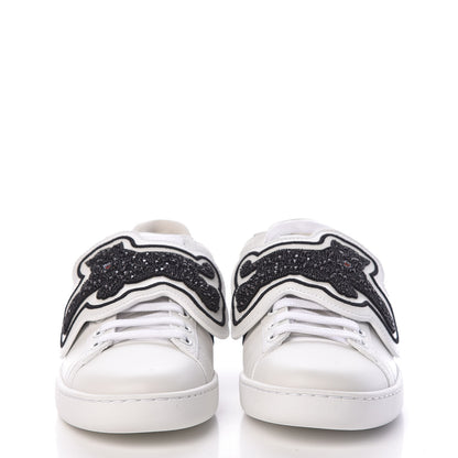 Gucci Calfskin Ayers Web Panther Embroidered Womens Ace Sneakers 36 White 2 of 10