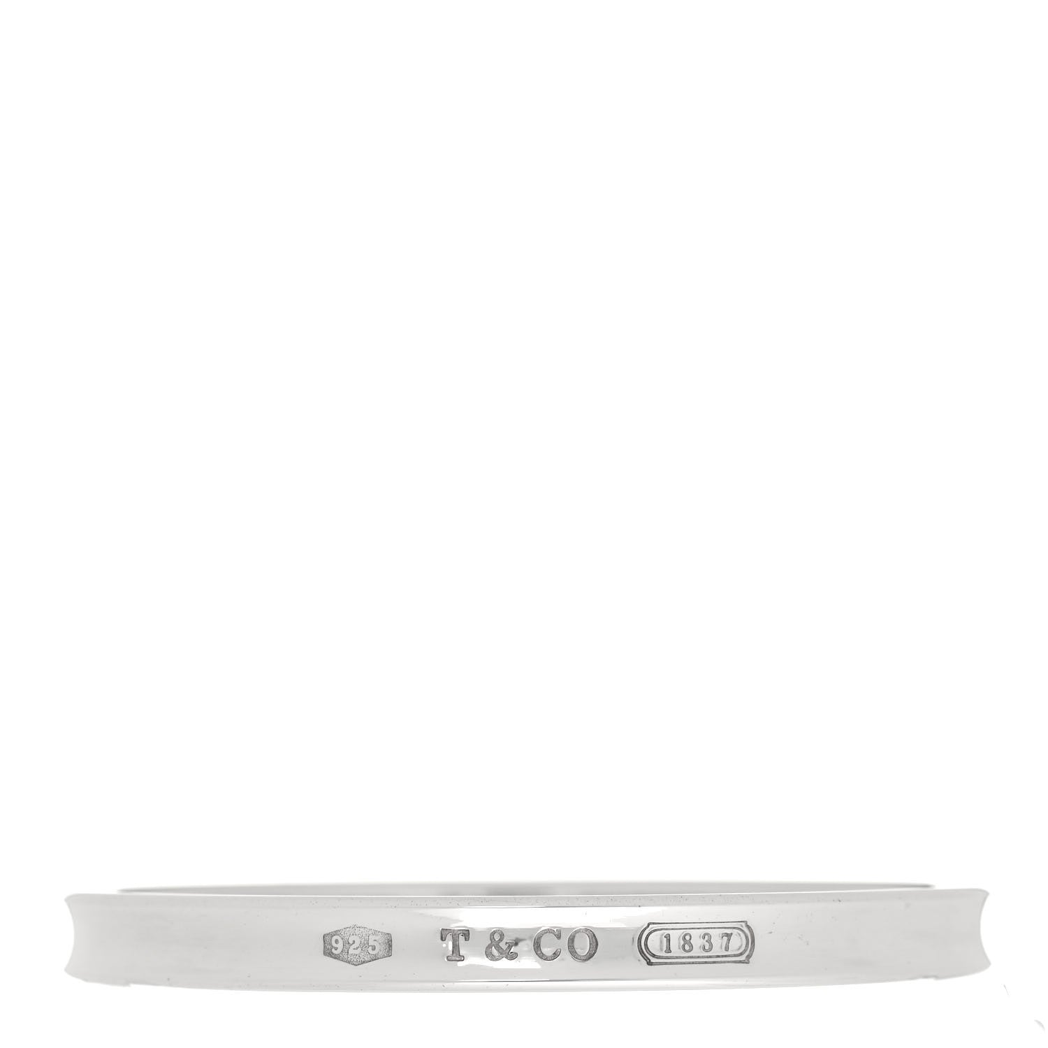 Tiffany Sterling Silver Narrow 1837 Bangle Bracelet 1 of 4