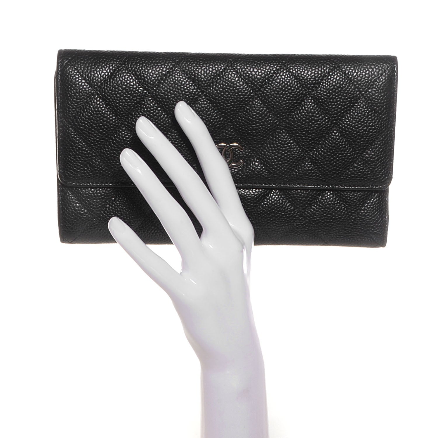Chanel Caviar Quilted Large Flap Wallet Black 2 of 8
