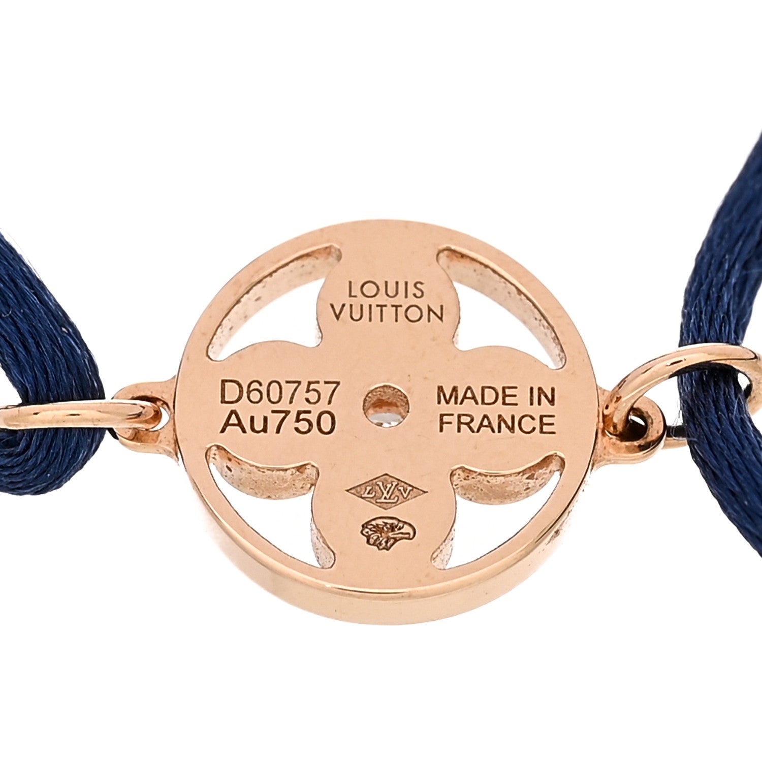 Louis Vuitton 18K Pink Gold Diamond Idylle Blossom Sun Cord Bracelet Blue 3 of 4