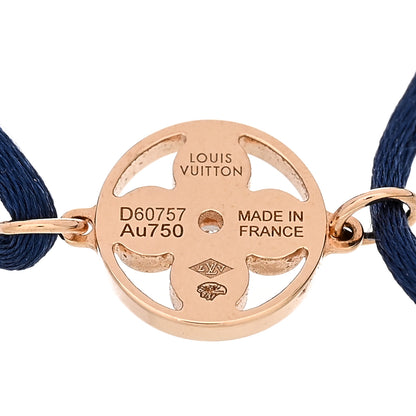 Louis Vuitton 18K Pink Gold Diamond Idylle Blossom Sun Cord Bracelet Blue 3 of 4
