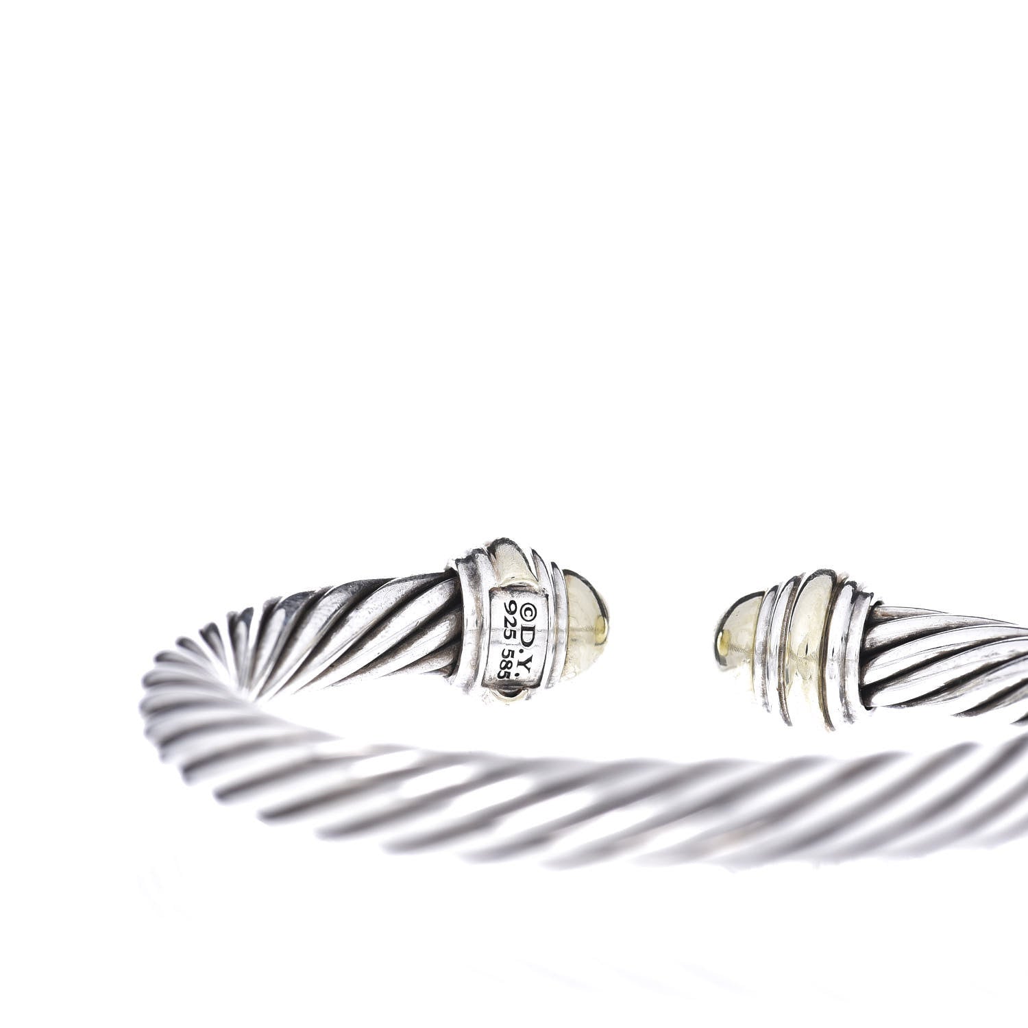 David Yurman Sterling Silver 14K Yellow Gold 7mm Cable Classics Bracelet 4 of 4