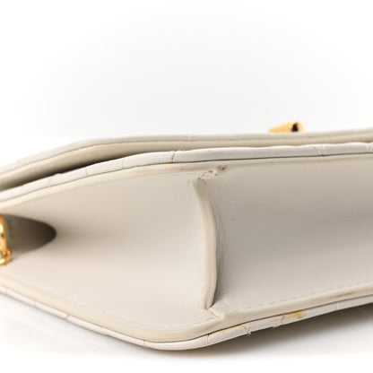 Christian Dior Lambskin Macrocannage Miss Caro Pouch With Chain White 8 of 9