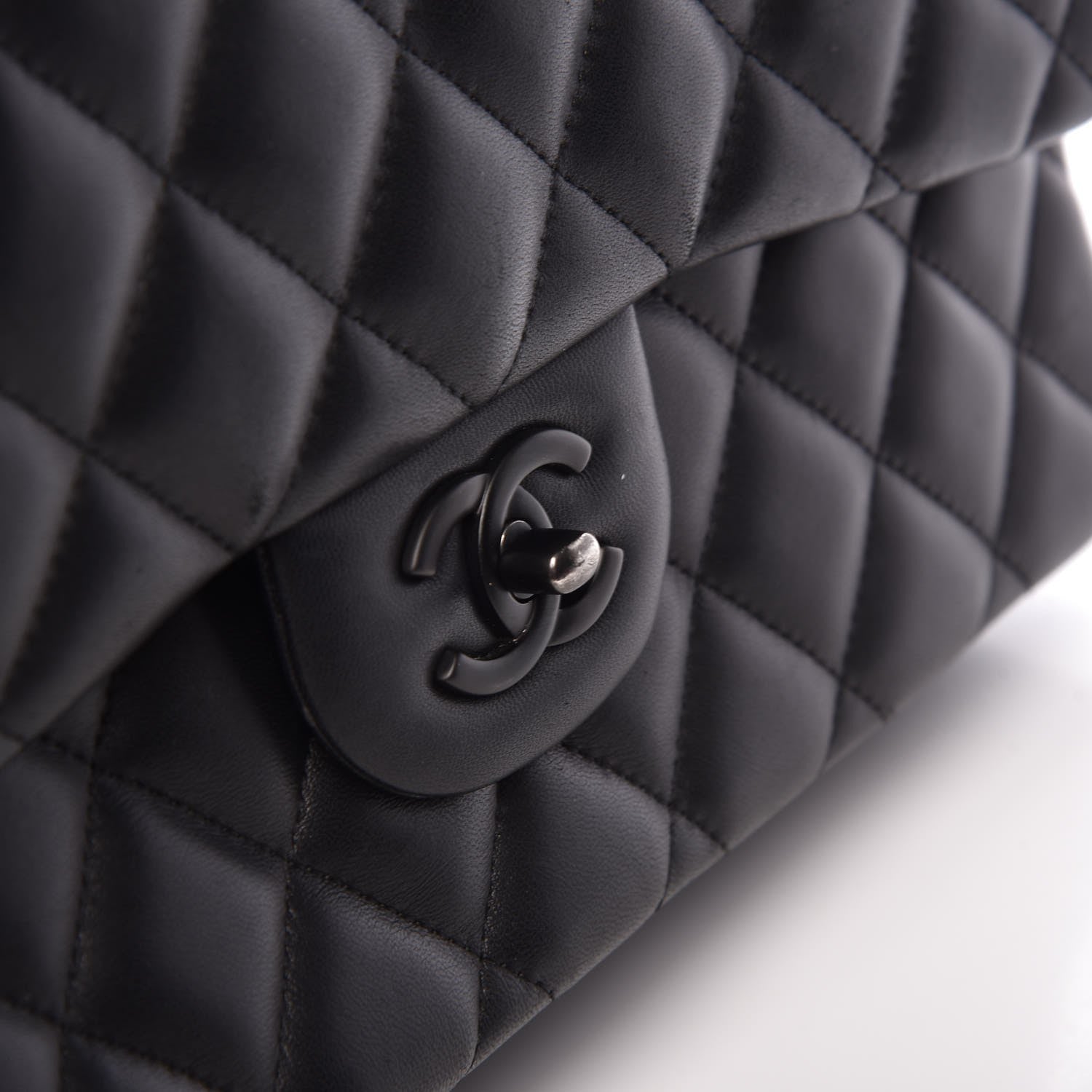 Chanel Lambskin Quilted Jumbo Double Flap Black 8 of 16
