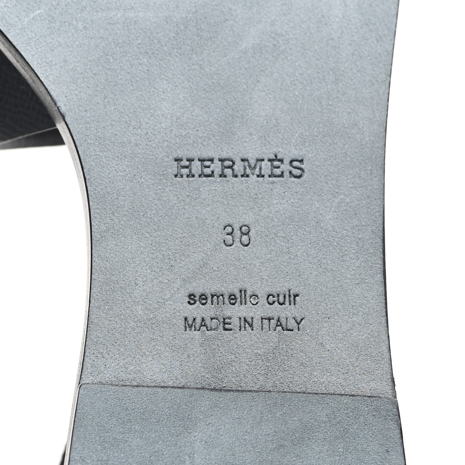 Hermes Epsom Santorini Sandals 38 Black 7 of 10